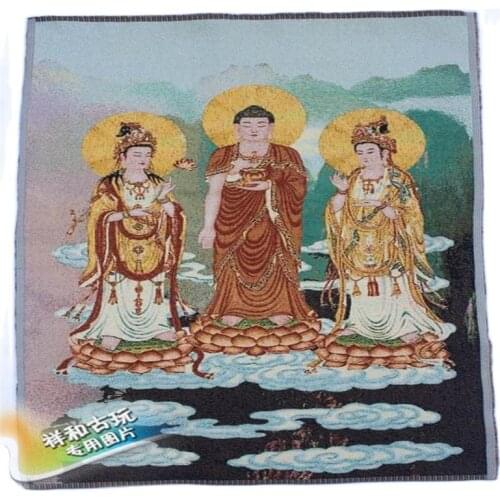 Tibet Tibetan Buddhism silk embroidery brocade gold embroidery brocade Nepal Thangka Buddha III