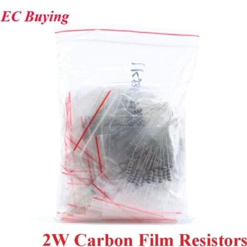 150pcs 2W Carbon Film Resistors 0.1 Ohm to 750 ohm 1K to 2M 5% Resistance Assorted Assortment Kit 30 Values*5pcs