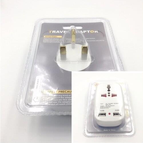 2 USB Charging Port All in One Universal Worldwide Travel Wall Charger AC Power UK Plug Adapter Adaptor