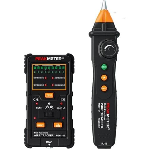 PM6816 Wire Tracker Network Cable Finder Multifunctional Network Cable Line Finder RJ45 RJ11 Detector wiring Voltage indicator