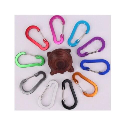 1/5pcs Climbing Harness Flat Aluminum Alloy Carabiner Camping Color Wire Keyring Snap Spring Hook Outdoor Kit Climbing Harness
