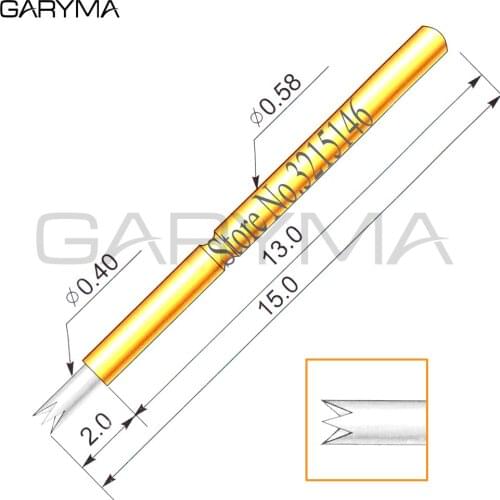 100Pcs in a Pack Dia 0.4mm P058-Q1 Spring Test Probes Pogo Pin Length 15.0mm Stroke Spring Froce:70g Tool Wholesale