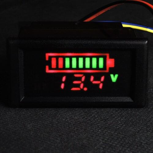 DC 12V/24V Charge capacity Power Gauge Voltmeter Voltage tester Percentage of Charge For Vehicle waterproof electric car