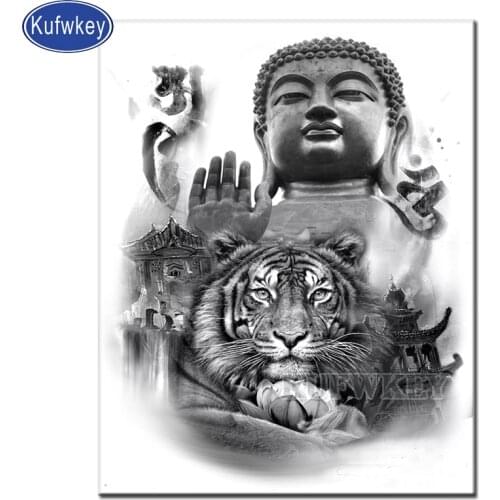 2019 New Diamond mosaic Buddha tiger 5d diy diamond painting full squqre drill embroidery rhinestones religion Faith gift decor
