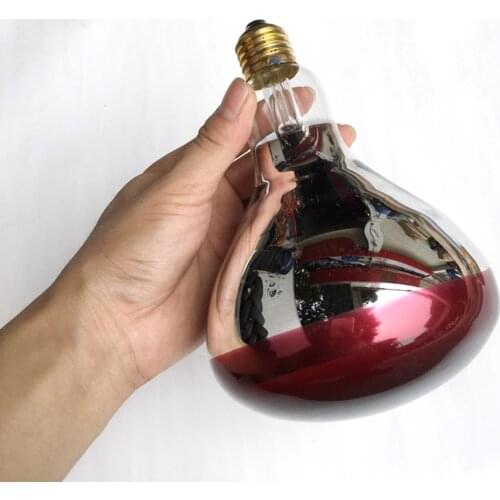 220V 250W Infrared Heat Lamp Bulb Ruby Red Light Infrared Paint Curing Lamp Bulb KD-02D