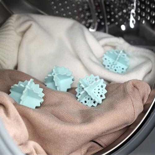 4Pcs/Set PVC Dry Wash Ball Dry Laundry Products Mix Color Softener Balls Reusable Snowflake Shape Clean Tools