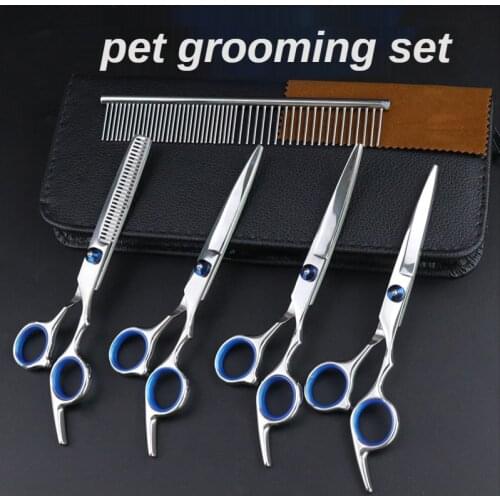 Dog Grooming Kit Barber Supplies Dog Accessories Scissors Comb Hair Shears Pet Grooming Tools Cat Hair Barber Scissors