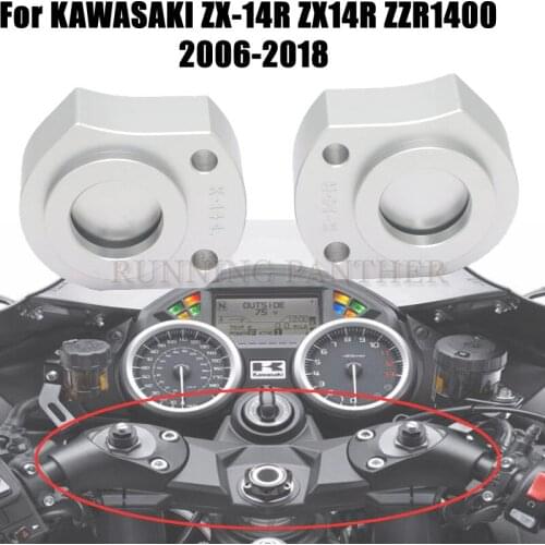 Motorcycle Aluminium Handlebar Riser Clamp Bar Mount Adaptor For Kawasaki ZX-14R ZX14R ZZR1400 2006-2018