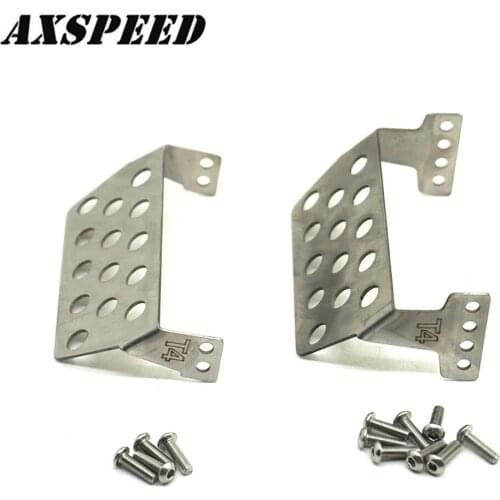 AXSPEED TRX4 Front and Rear Bumper Lower Protect Plates Stainless Steel Chassis Armor Skid Plate for 1/10 TRX-4 RC Crawler Parts