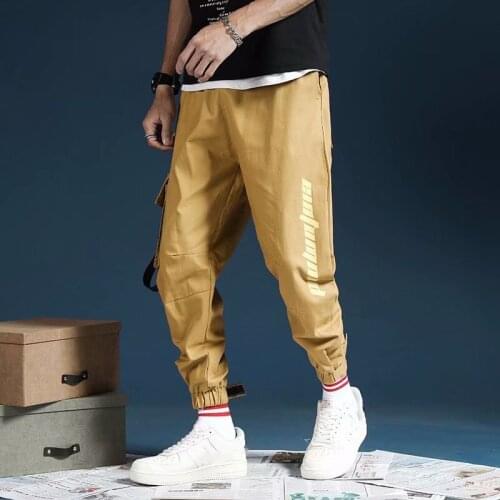 Mens Pants Fashion High Street Letter printing Elastic Waist Harem Trousers Hip Hop Casual Street attire Harajuku Sweatpants