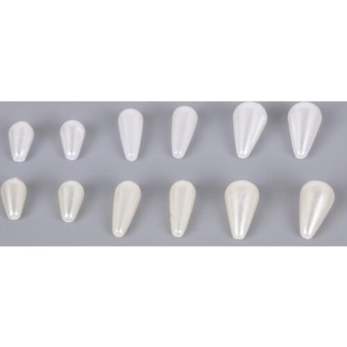 6x10 6x14 8x14mm 50-100pcs Tear Drop Round White Pearl Imitation Plastic ABS Beads For Jewelry Making Neckalce Findings DIY