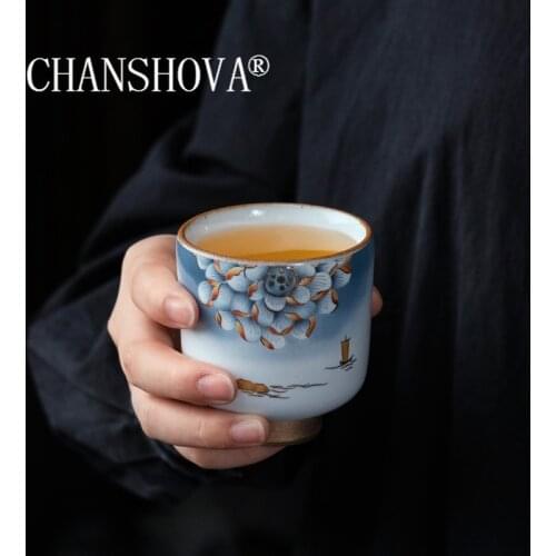 CHANSHOVA 70ml Chinese retro Ceramic teacup Chinese Handmade porcelain Small coffee cup Tea set H555