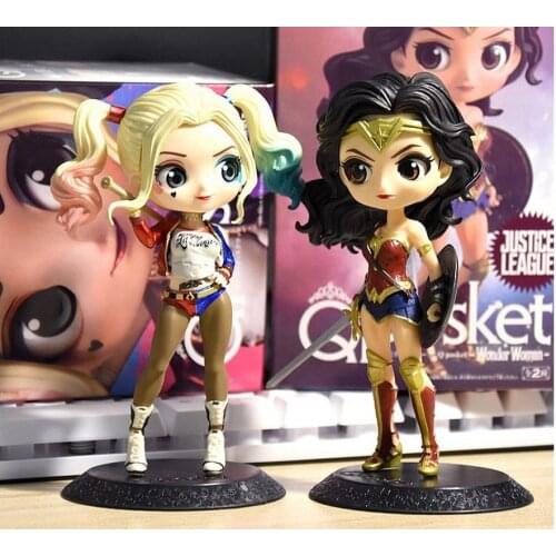 Anime Figure Superheroes Wonder Woman The Flash Batman Green Lantern Aquaman PVC Figure Collectible Model Toy 15cm