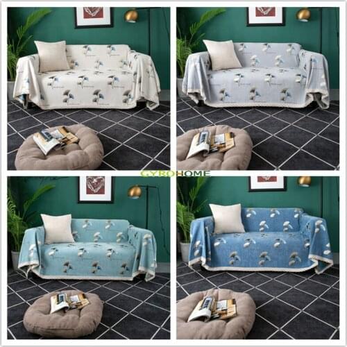 GY4089 Chenille Fan Flower Geometry Deer Blanket Sofa Decorative Slipcover Stitching Blanket Rug