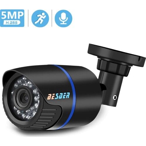 BESDER H.265 Audio IP Camera 2MP 3MP 5MP DC 12V POE 48V Outdoor Surveillance Camera IP Motion Detection FTP Security CCTV Camere