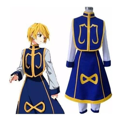 Anime Cartoon Hunter X Hunter Kurapika Cosplay Costume Wig Men Women Full Sets Halloween Christmas Party Suit Uniform Clothing