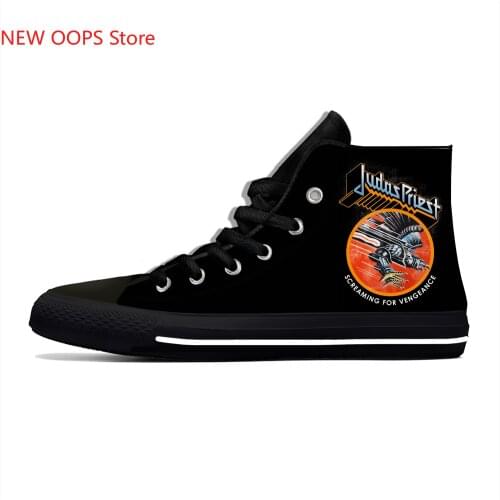 Judas Priest Rock Band Metal Novelty Design Lightweight High Top Canvas Shoes Men Women Casual Breathable Sneakers