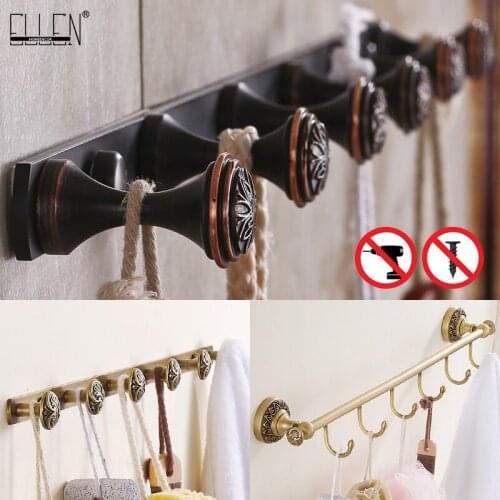 ELLEN Bathroom Robe Hooks Antique Brass Wall Hook Clothes Hanger Towel Hooks Bathroom Accessories Coat Door Hooks ELKH1005