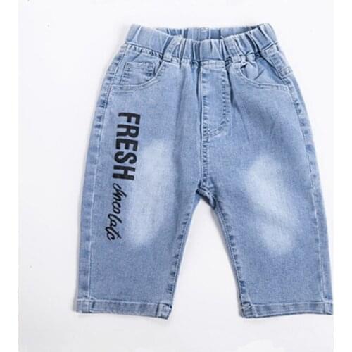 2020 Hot sale children boys summer shorts jeans Kids new casual letters print denim shorts pants 3-8 years
