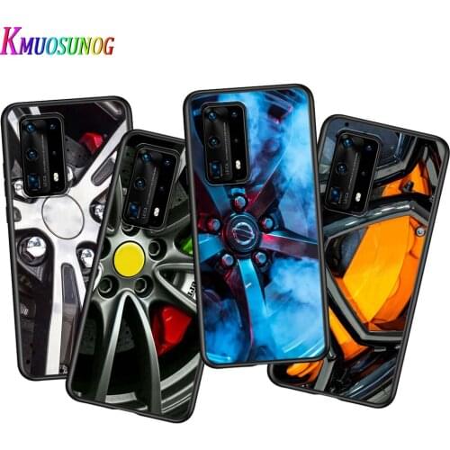 For Huawei P40 P30 P20 Pro Lite E Plus 5G Matte Phone Case Sports car Wheels rims vehicle for Huawei P10 P9 P8 Lite Phone Cover
