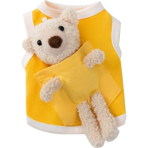 Cute Summer Puppy Clothes Vest With Pocket Doll Suit For Small Dogs Chihuahua York Cat Breathable Shirt Clothing Frence Bulldog