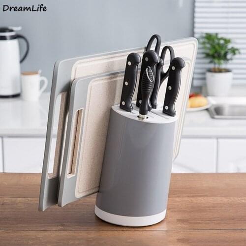 Multifunctional Kitchen Knife Holder Inserted Storage Holder Cutting Board Stand Chef Ceramic Knife Block Kitchenware Tool