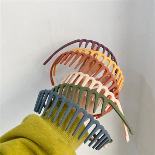 Fashion Simple Headdress Solid Color Resin Hair Comb Hairbands Headband Hair Hoop Bezel With Teeth Hair Accessories For Women