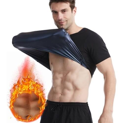 Mens Heat Trapping Shirt Sweat Body Shaper Vest Mens Bodysuit Slimmer Sauna suits Fitness Shapewear Compression Top Gym Belt
