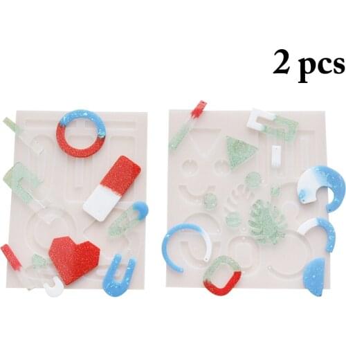 2pcs Earring Epoxy Mold Set Epoxy resin Molds DIY Silicone Hair Clip Mold Resin Earring Mold Jewelry Tools and Accessories