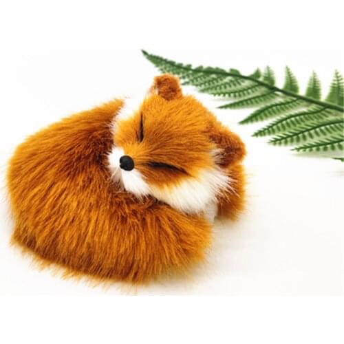 New real life yellow sleeping fox model plastic&furs small fox doll gift about 10cm xf2721