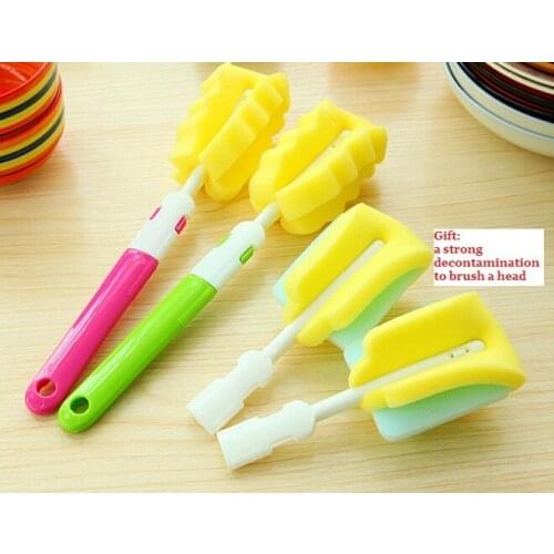 New Environmental Cleaning Brushes For Glass Milk Bottle/Family Use Glass Sponge Cup Brush/Brand Cheap Cleaning Brush ss314
