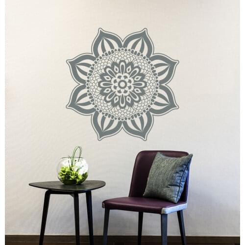 New Style Mandala Wall Decal Egyptian Culture Patterns Flower Flora Vinyl Removable Yoga Studio Mural Quality Home Decor LA747
