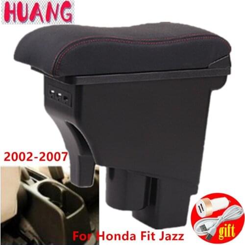 For Honda Fit Armrest For Honda Fit Jazz 2002 2003 2004 2005 2006 2007 Car Armrest box Retrofit parts Interior Storage box 3USB