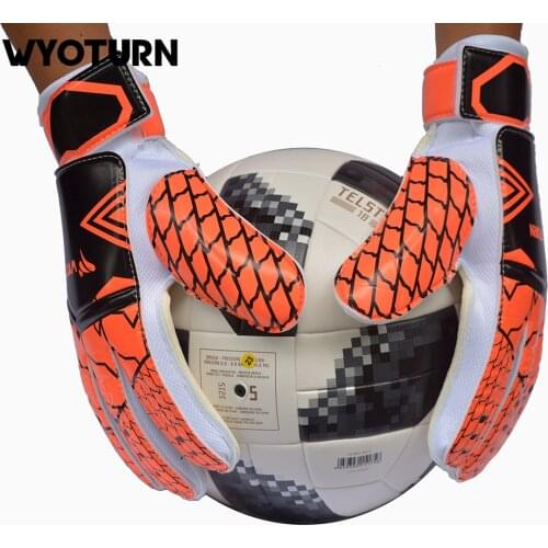 Dropship WYOTRRN Men Professional Soccer Goalkeeper Gloves Strong Thicken 4mm Latex Kids Goal Keeper De Futebol Goalie Gloves