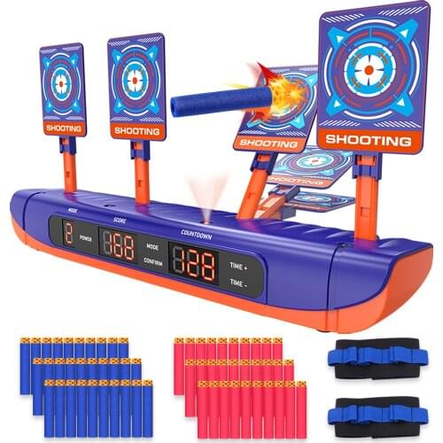 For Nerf Guns Bullets Auto Reset Electric Shooting Target Accessories Kids Sound Light Shooting Game toys High Precision Scoring