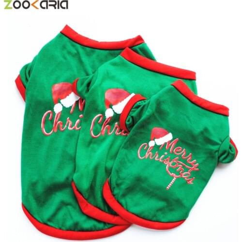 Comfortable Pets T-shirt Cotton Christmas Gift Christmas Day Clothing Cats Puppy Gifts Small Dogs Holiday Dress Up Clothes