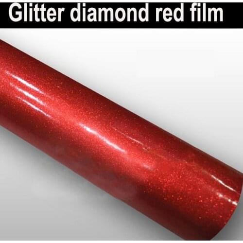 Premium High glossy Red Diamond pearl glitter wrapping vinyl film Glossy red diamond glitter car sticker