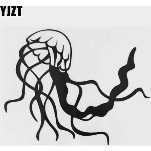 YJZT 15.3CM×12.3CM Personality Decal Lantern Jellyfish Tentacle Car Stickers Vinyl Black/Silver 13D-1234