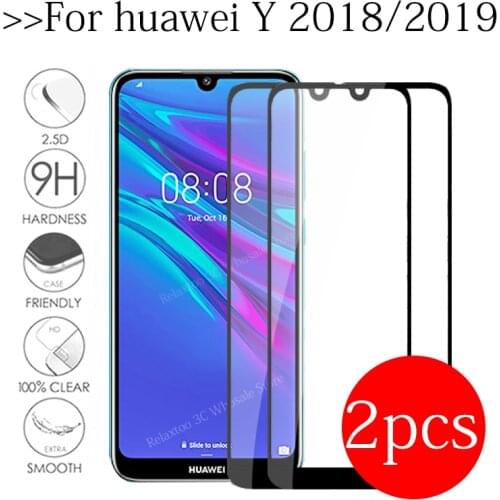 2pcs Tempered Glass For huawei y7 prime 2019 screen protector For huawei y5 y6 prime 2018 Y 5 6 7 Protective safety Film Cover