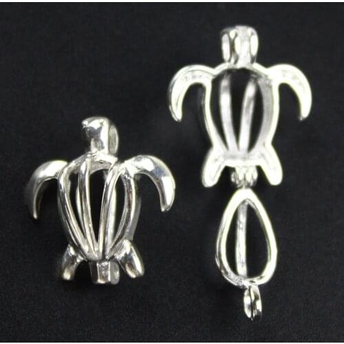 1PCS/Lot Bright Silver Color Sea Turtle Aromatherapy Essential Diffuser Copper Pendant Cage Locket Necklace Jewelry Women Gifts