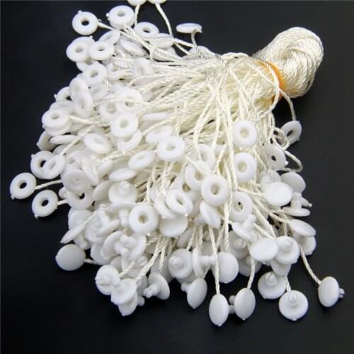 300pcs/lot garment hang tag seal cord 7 inches paper tag rope black white hang tag pin