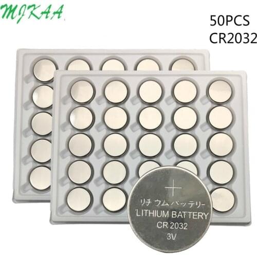 50PCS CR2032 Button Batteries BR2032 DL2032 ECR2032 Cell Coin Lithium Battery 3V CR 2032 For Watch Electronic Toy Remote