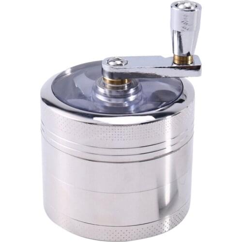 55mm 4-Layer Tobacco Spice Grinder Herb Weed Grinder with Handle Salt and Pepper Grinder Kitchen Tool