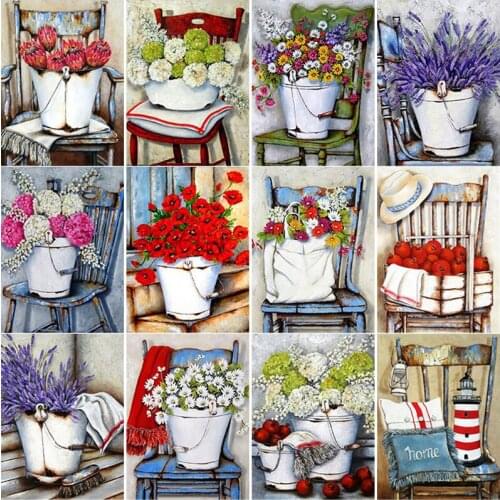 New 5D DIY Diamond Painting Flower Diamond Embroidery Scenery Cross Stitch Full Square Round Drill Crafts Home Decor Manual Gift