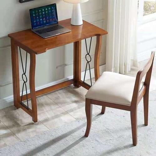 American solid wood book desk and chair combination computer desk European small family study folding desk chair desk