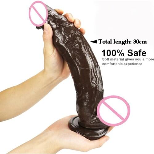 Anal Dildos Toy 11.8 Inch Brown Male Artificial Penis Horse Dildo Suction Cup Sex Toys For Women Big Dick Erotic Sex Products