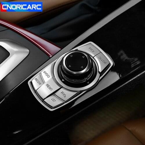 Car Styling Central Multimedia Buttons Sequins Decoration Cover Trim For BMW X5 F15 X6 F16 E70 E71 2010-15 Interior Accessories