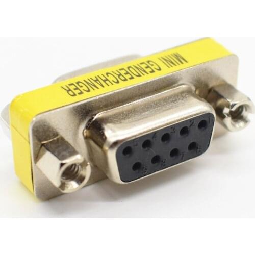 DB9 9Pin Female To Female Mini Gender Changer Adapter RS232 Serial Connector