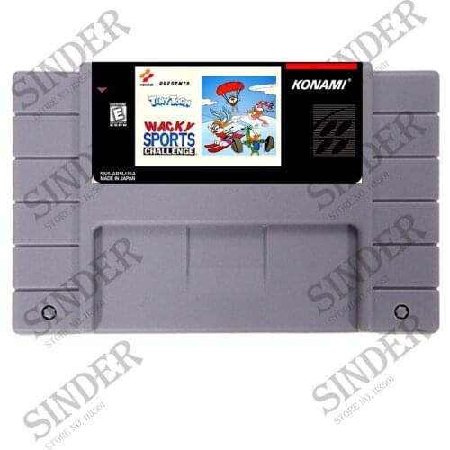 Tiny Toon Adventures Wacky Sports Challenge Good Quality 16 bit Big Gray Game Card For NTSC Game Player