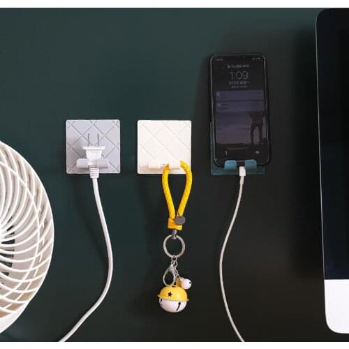Indoor Living Room Power Plug Rack Hook Sticky Mobile Phone Charging Rack Key Towel Storage Rack Hook